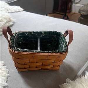 Longaberger Woven Basket 1998 with Green Liner